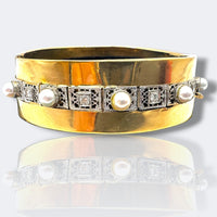 צמיד יהלומים ופנינים