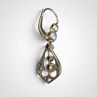 Antique 14K gold Old mine Cut diamond Earrings