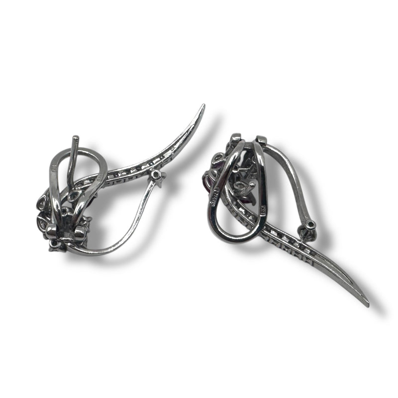 עגילי יהלומים ורובי