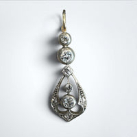 Antique 14K gold Old mine Cut diamond Earrings